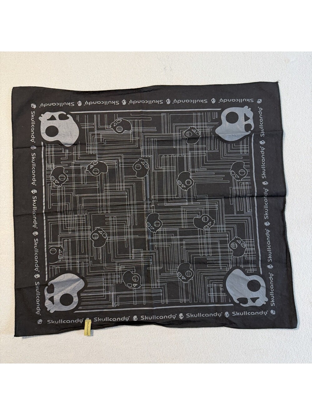 Skullcandy Bandana Scarf Head Tie Y2K Black